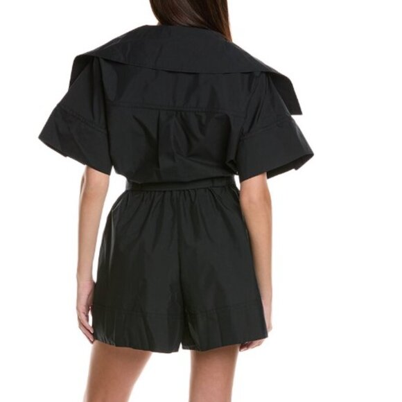 3.1 Phillip LIm Belted Utility Playsuit Romper Cotton Poplin Blend Black - Picture 2 of 13